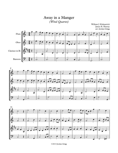 Away in a Manger (Wind Quartet) (arr. Jordan Grigg)