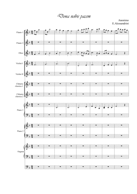 Dona nobis pacem. School ensamble (arr. Ester Alessandrini)