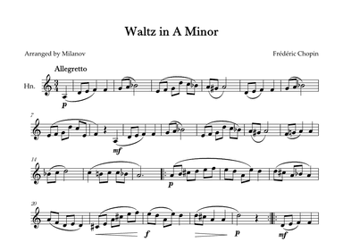 Waltz in A Minor | B. 150,  Op. Posth. | Chopin | French Horn (arr. Milanov)