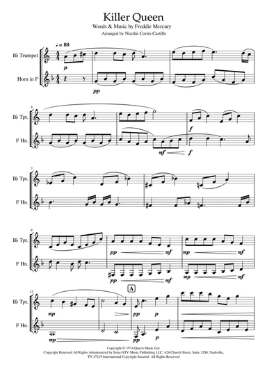Killer Queen (arr. Nicolás Cortés Castillo)