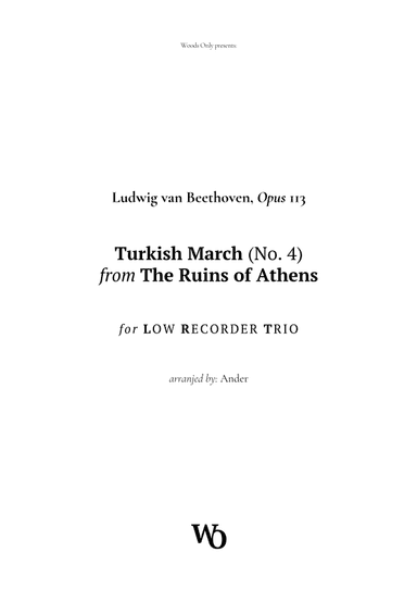 Turkish March by Beethoven for Low Recorder Trio (arr. Ander)