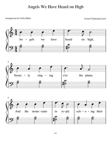Angels We Have Heard on High (arr. Carlie Babin)