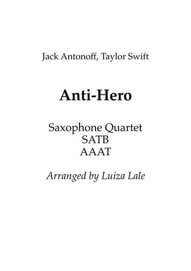 Anti-hero (arr. Luiza Lale)