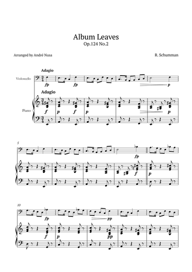 Album Leaves Op.124 No.2 (arr. André Nusa)