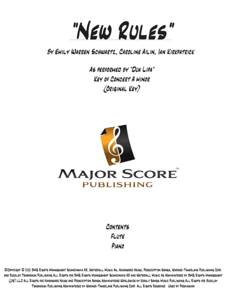 New Rules (arr. MAJOR SCORE PUBLISHING TM.)