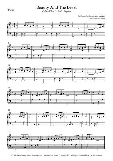 Beauty And The Beast (arr. Fernando Britto)