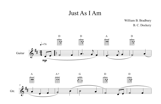 Just As I Am (Guitar Solo or Duet) (arr. B. C. Dockery)