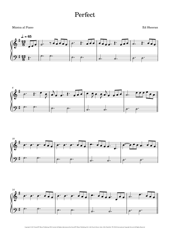 Perfect (arr. Música al Piano)