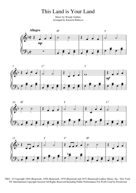 This Land Is Your Land (arr. Kaiserin Rebecca)