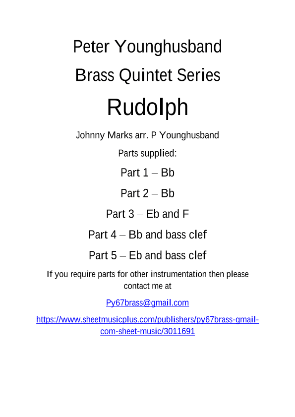 Rudolph The Red-nosed Reindeer (arr. Peter Younghusband)