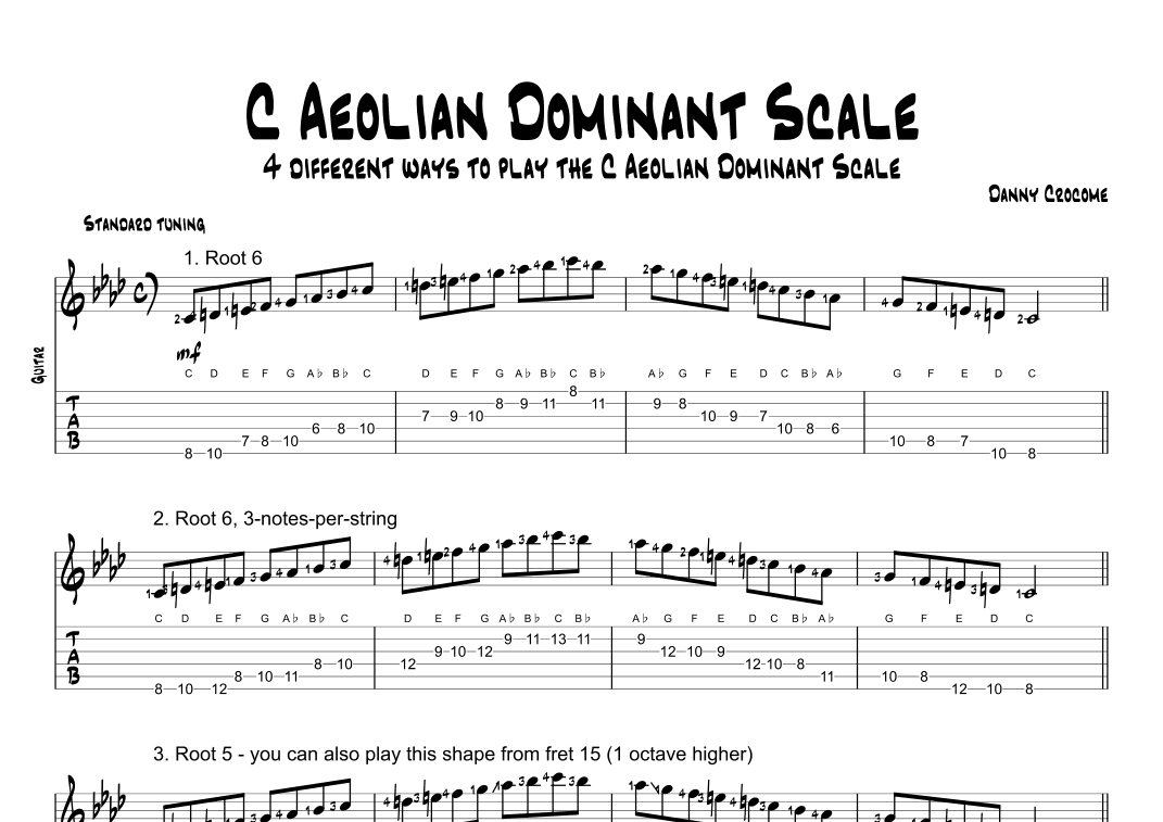 C Aeolian Dominant Scale (4 Ways to Play)
