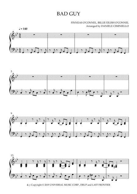 Bad Guy (arr. Daniele Ciminiello)