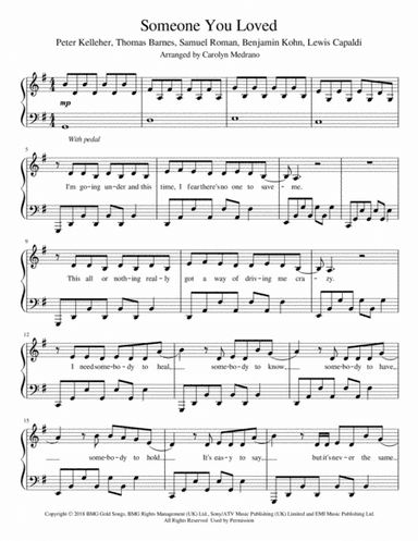 Someone You Loved (arr. Carolyn Medrano)