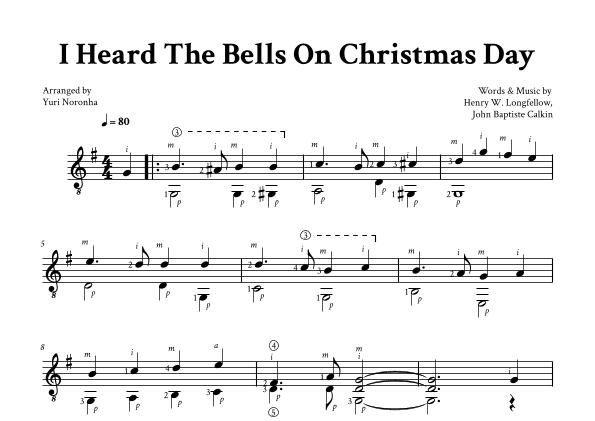 I Heard The Bells On Christmas Day - Classical Guitar (Easy Intermediate Guitar) (arr. Yuri Noronha)