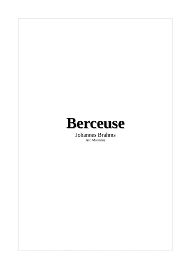Berceuse - melody with chords for accompaniment (arr. Marianus)