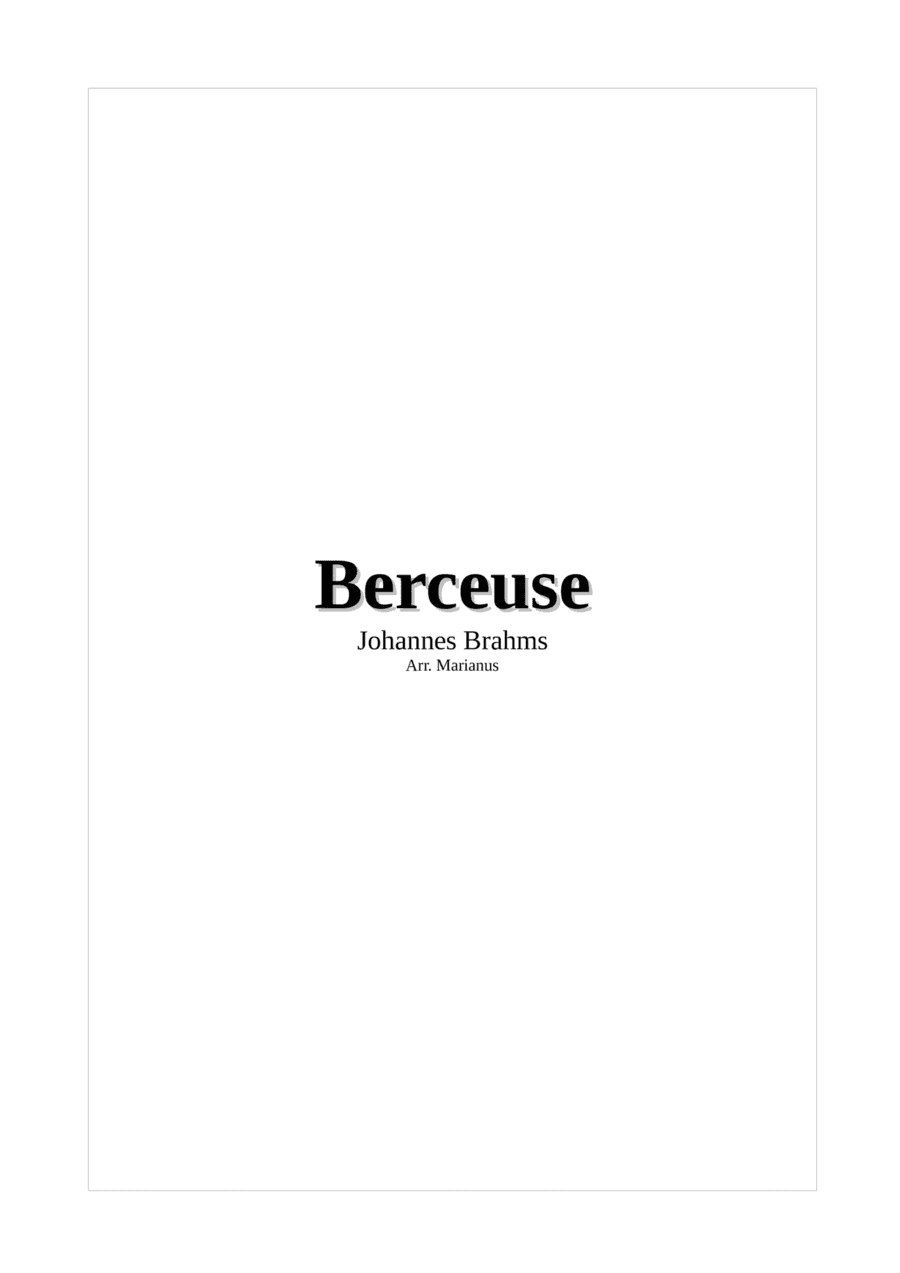 Berceuse - melody with chords for accompaniment (arr. Marianus)