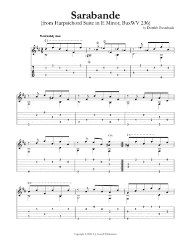 Sarabande (from Harpsichord Suite in E Minor, BuxWV 236) (arr. Mark Phillips)
