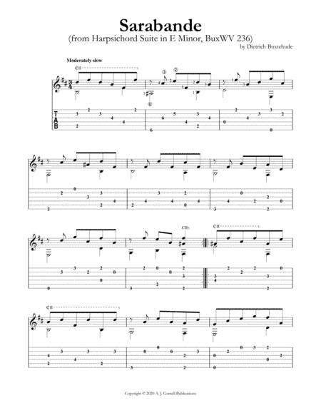 Sarabande (from Harpsichord Suite in E Minor, BuxWV 236) (arr. Mark Phillips)