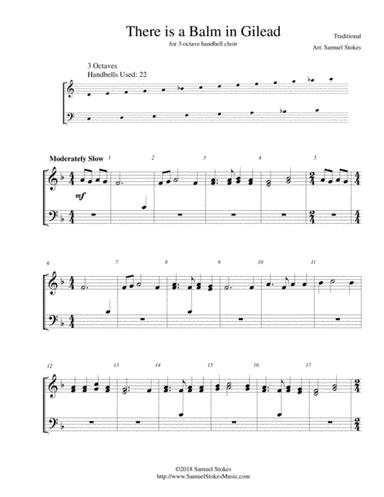 There is a Balm in Gilead - for 3-octave handbell choir (arr. Samuel Stokes)