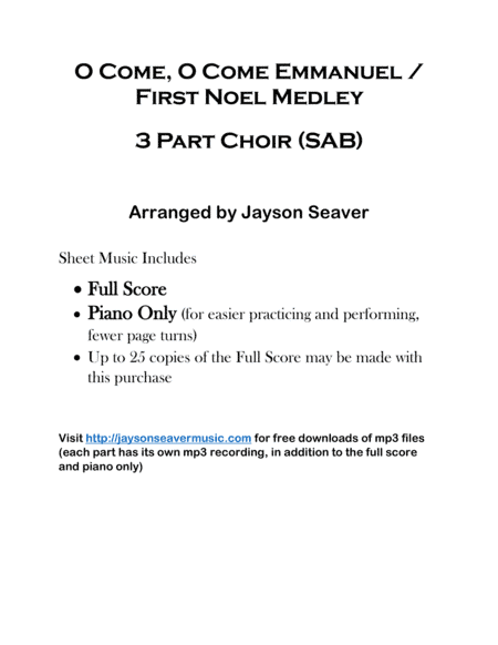 O Come Emmanuel / First Noel (arr. Jayson Seaver)