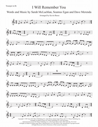 I Will Remember You (arr. Kevin Busse)