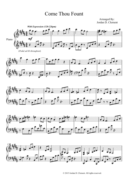 Come Thou Fount (arr. Jordan D Clement)
