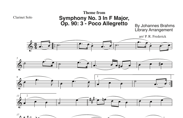 Symphony No. 3 In F Major, Op. 90: 3 - Poco Allegretto (arr. P. R. Frederick)