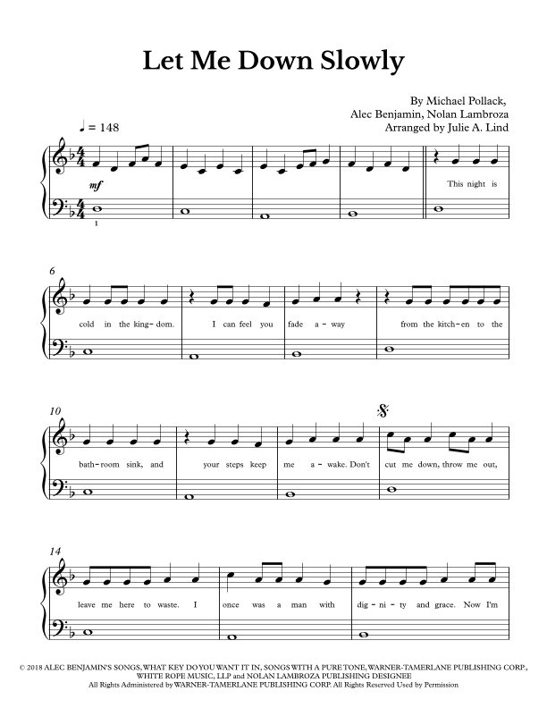 Let Me Down Slowly (arr. Julie A. Lind)