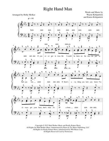 Right Hand Man (arr. Holly McKee)