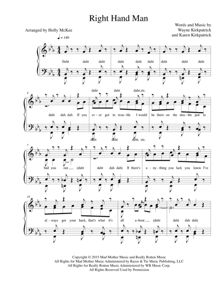 Right Hand Man (arr. Holly McKee)