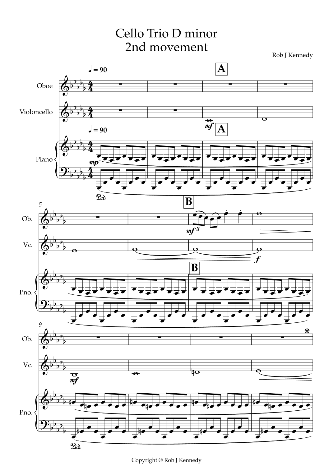 Trio for Oboe Cello and Piano Movement 2