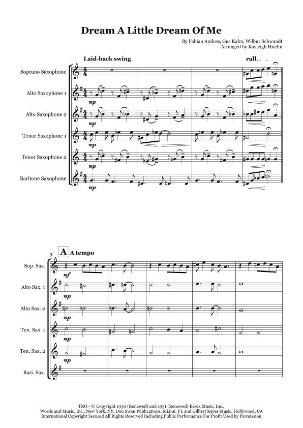 Dream A Little Dream Of Me (arr. Kayleigh Huelin)