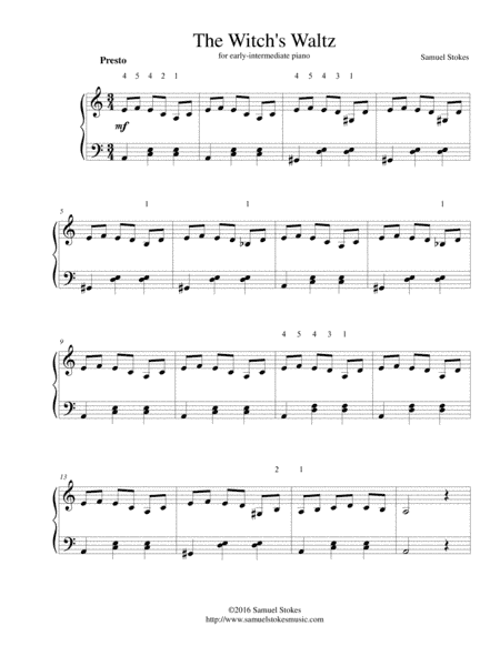 The Witch's Waltz - for early-intermediate piano