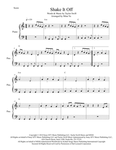 Shake It Off (arr. Mina Yu)