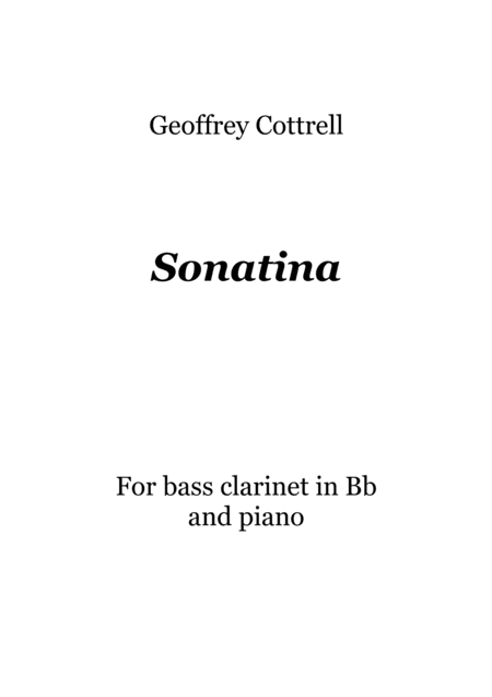 Sonatina for Bass Clarinet and Piano