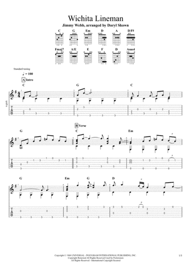 Wichita Lineman (arr. Daryl Shawn)