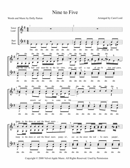 Nine To Five (arr. Carol Lord)