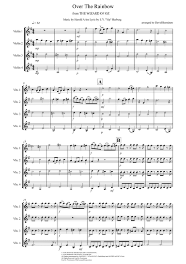 Over The Rainbow (from The Wizard Of Oz) (arr. David Burndrett)