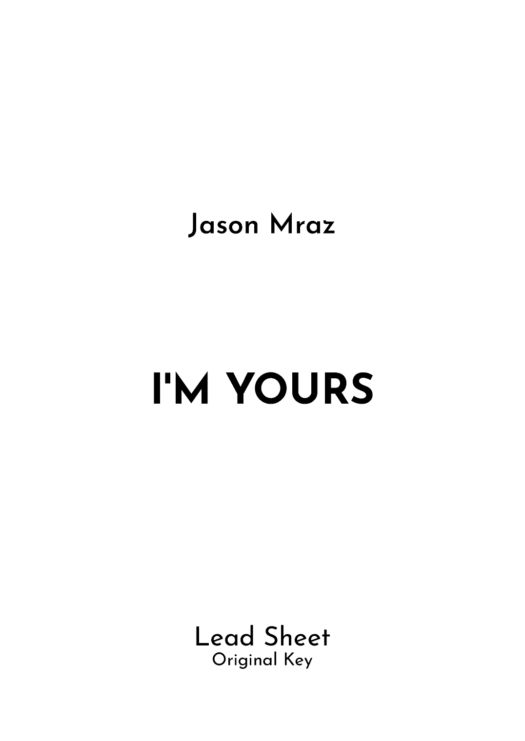 I'm Yours (arr. Jireh J.)
