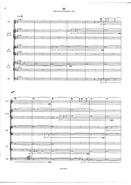 III Movement from Five Pieces for Orchestra
