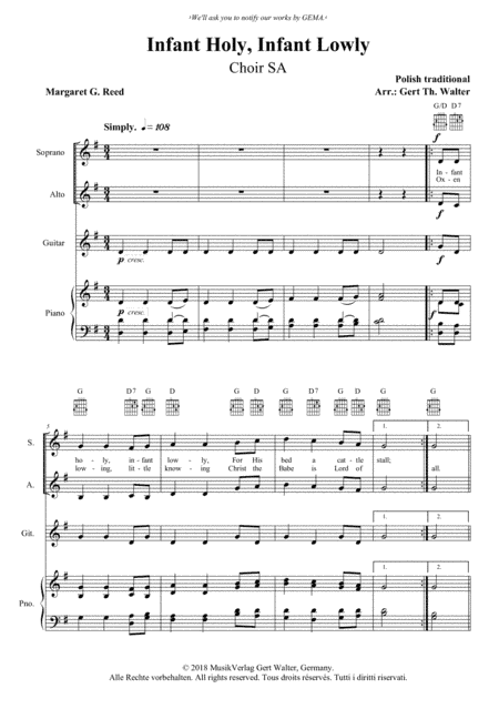 Infant Holy, Infant Lowly (arr. Gert Th. Walter)