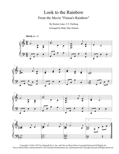 Look To The Rainbow (arr. Betty May Hansen)