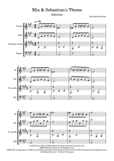 Mia & Sebastian's Theme (arr. Fernanda Moura)