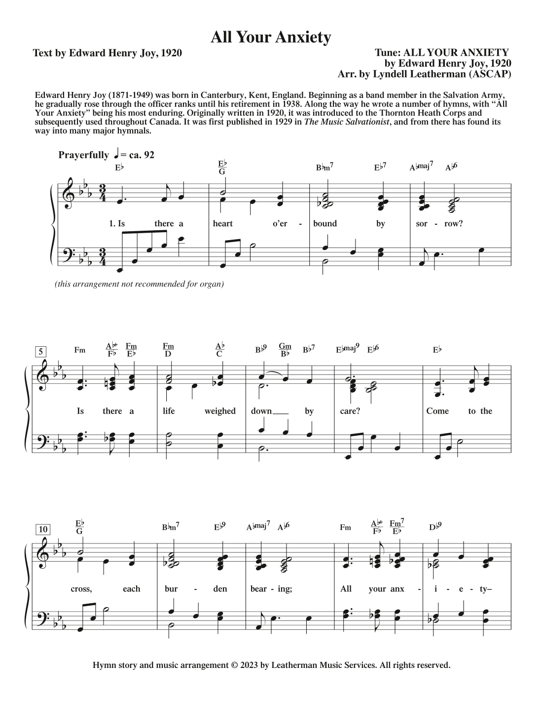 All Your Anxiety (arr. Lyndell Leatherman)