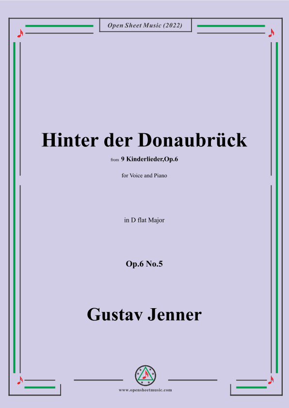 Jenner-Hinter der Donaubrück,in D flat Major,Op.6 No.5 (arr. OSM Press)