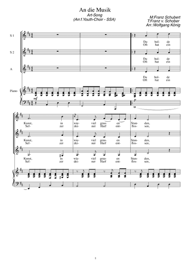 An die Musik (Du holde Kunst) (arr. Wolfgang König)