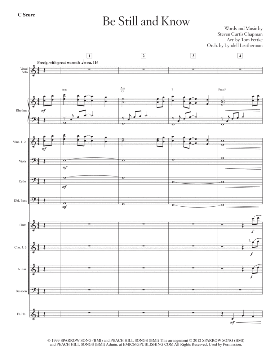 Be Still And Know (arr. Arr. by Tom Fettke Orchestrated by Lyndell Leatherman)