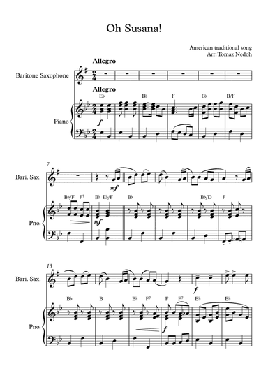 Oh Susana (arr. Tomaz Nedoh)
