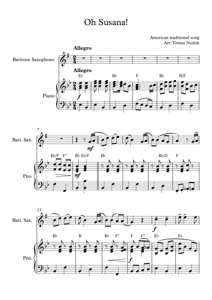 Oh Susana (arr. Tomaz Nedoh)