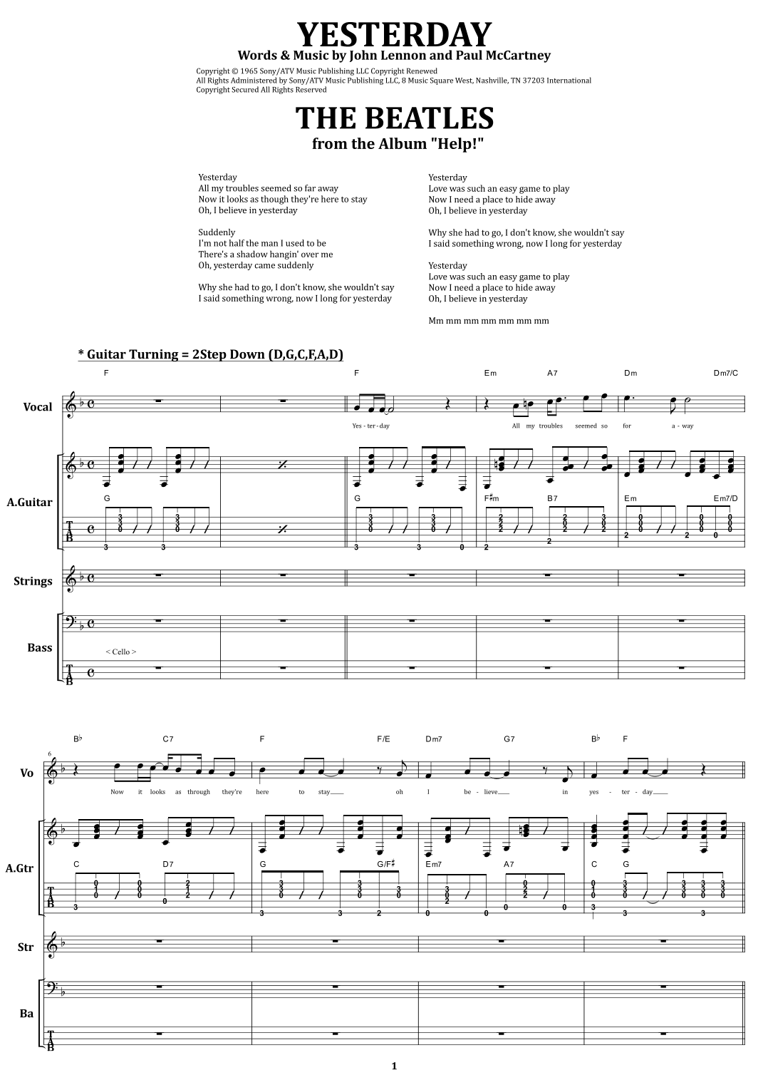 Yesterday (arr. from68)